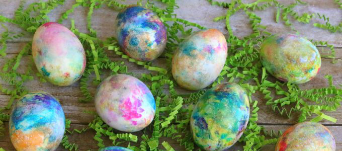Whipped Cream Dyed Easter Eggs