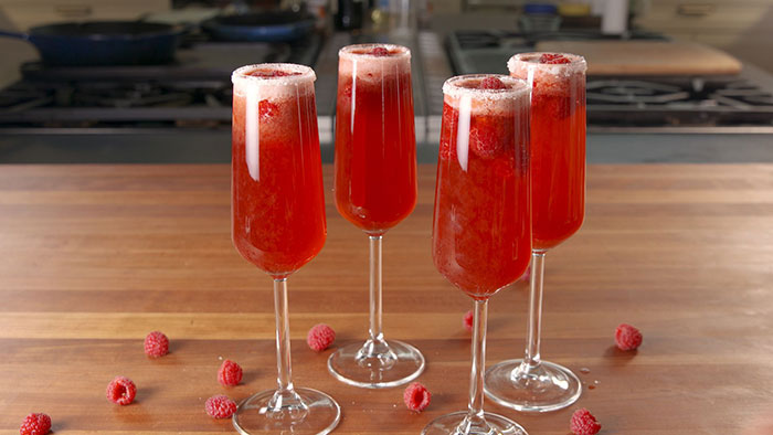 raspberry mimosas